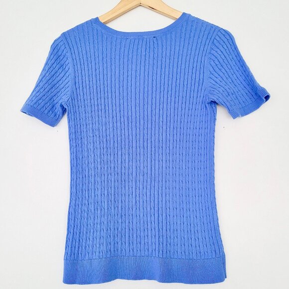 ๐น2/$30๐นTommy Hilfiger ๐ Short Sleeve Cable Knit Sweater in Blue - Picture 3 of 9